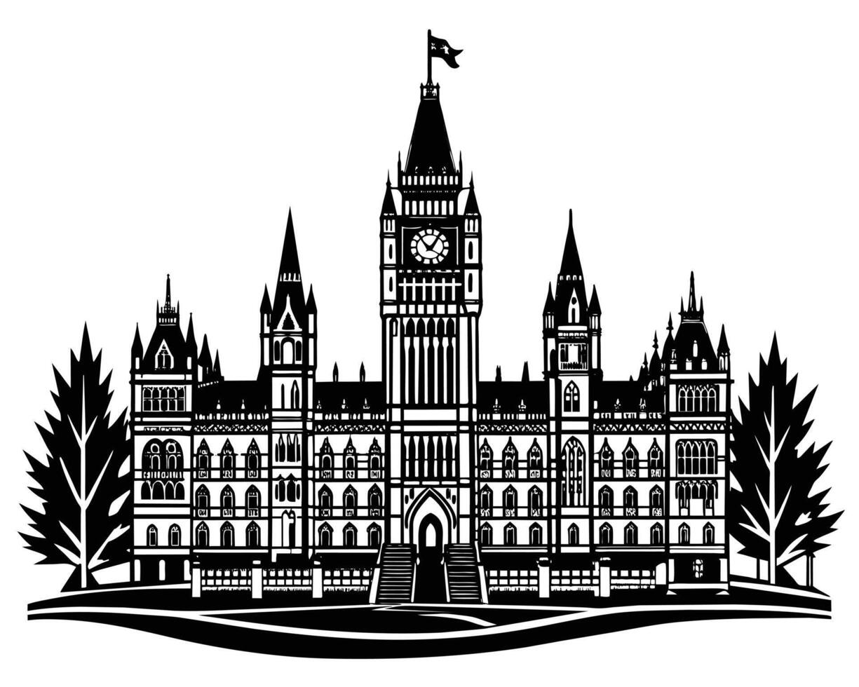 New City Hall Stock Vector Design On White Background illustration