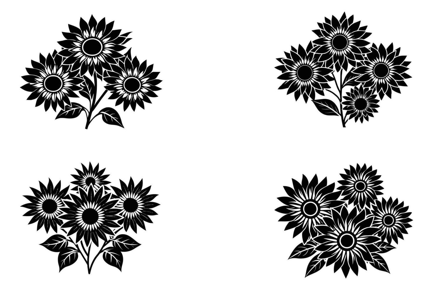 Sunflower Vector Design On White Background illustration