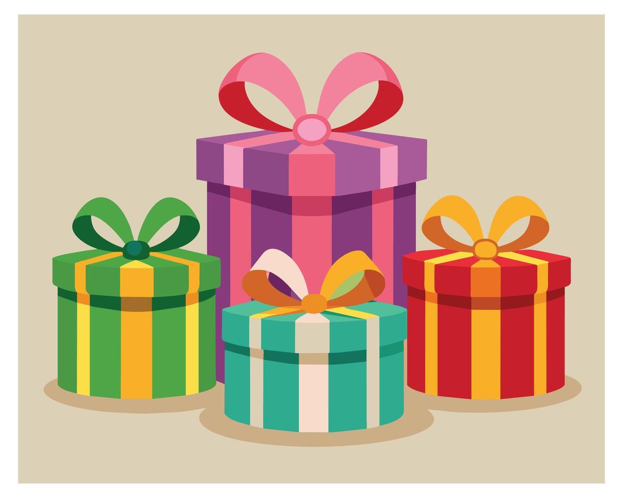 Big pile of colorful wrapped gift boxes stock illustration vector