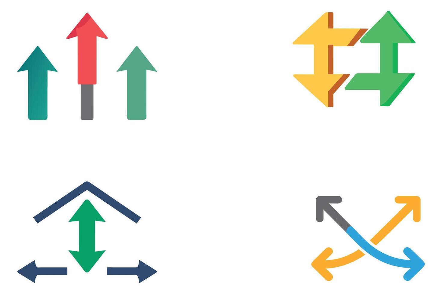 Collection of multimedia symbols and Arrows stock illustration vector