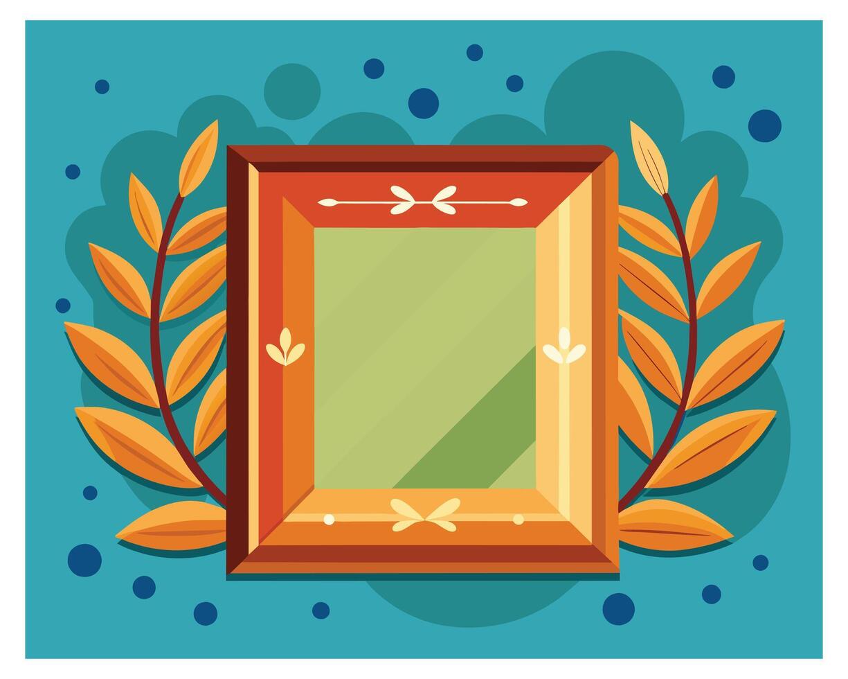 Floral Photo Frame Vector Design On White Background illustration