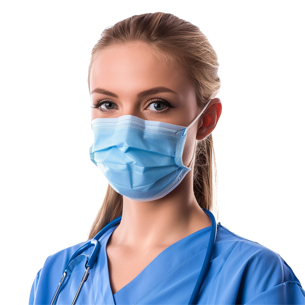 ai généré médecin porter visage masque png isolé sur transparent Contexte