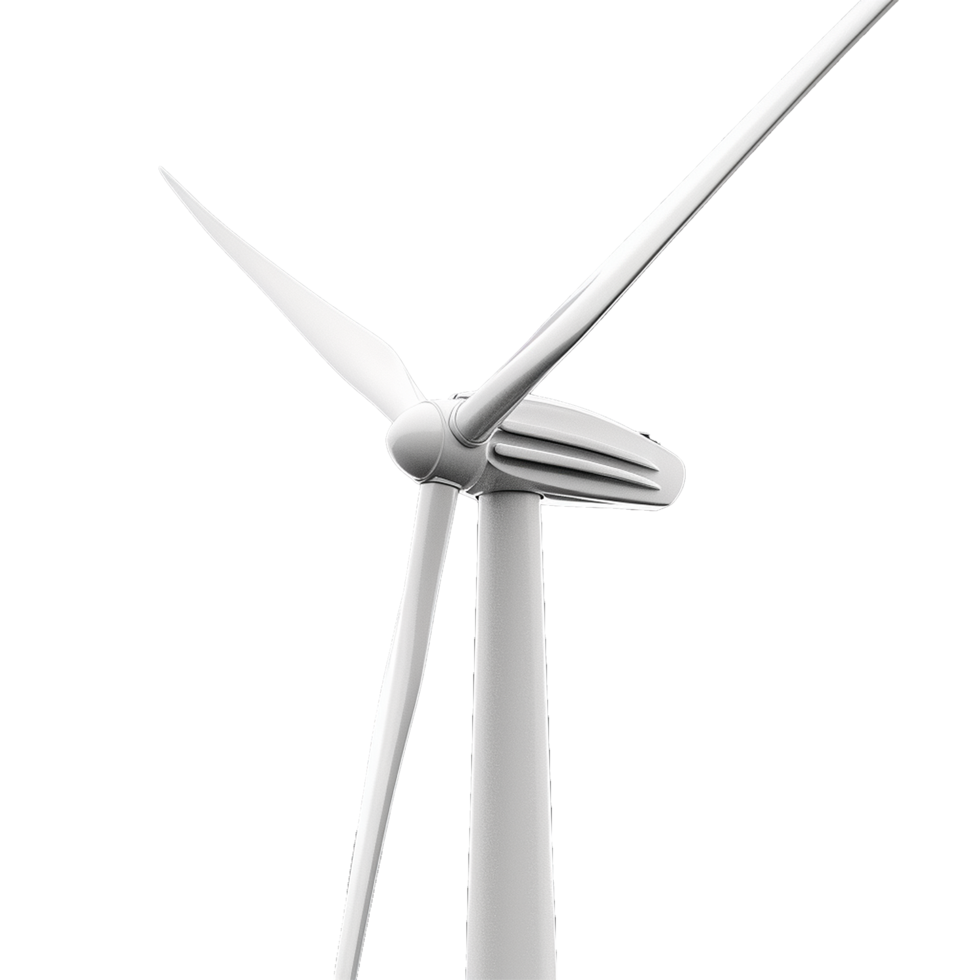 AI generated 3d wind turbine isolated on transparent background png