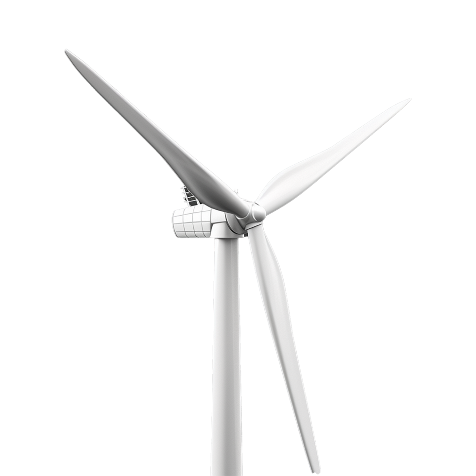 AI generated 3d wind turbine isolated on transparent background png