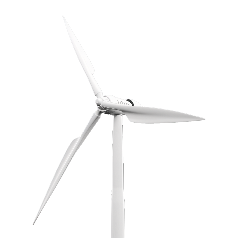 AI generated 3d wind turbine isolated on transparent background png