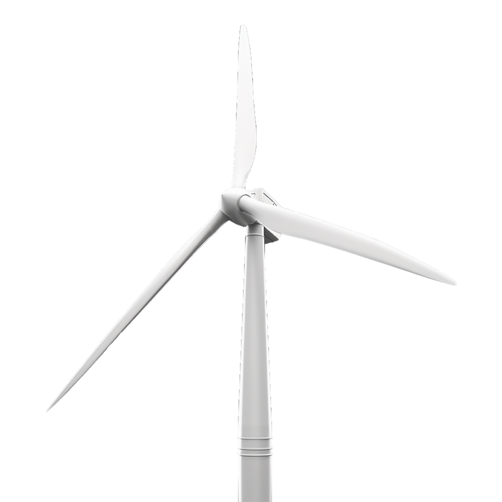 AI generated 3d wind turbine isolated on transparent background png