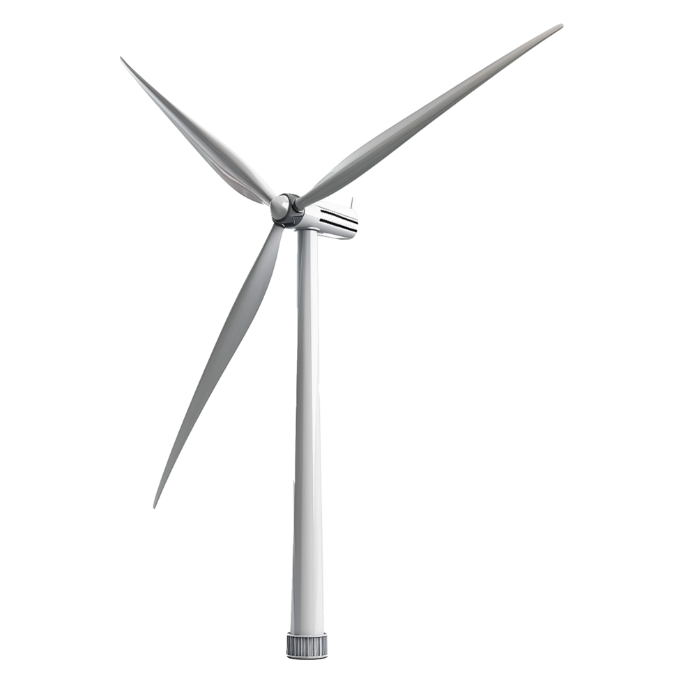 AI generated 3d wind turbine isolated on transparent background png