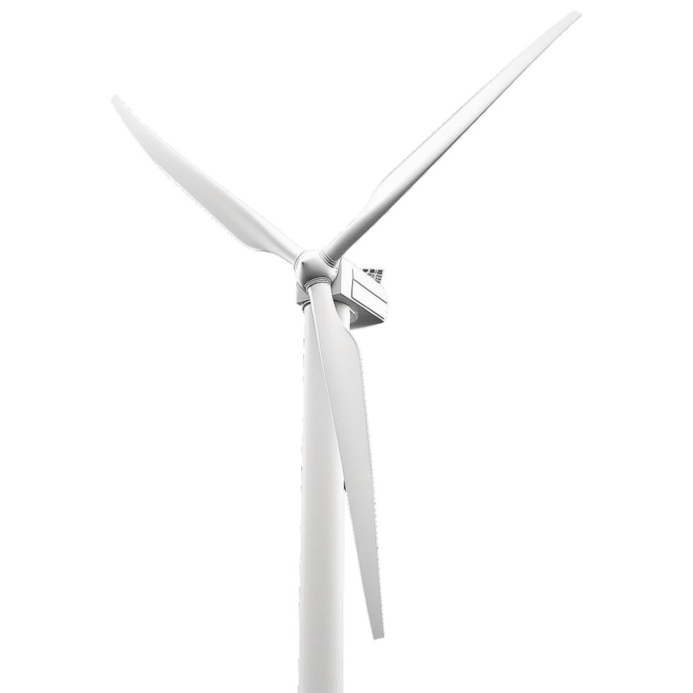 AI generated 3d wind turbine isolated on transparent background png