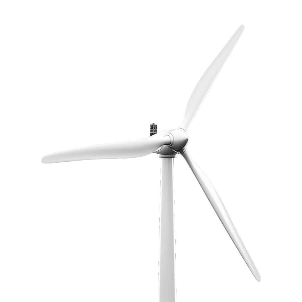 AI generated 3d wind turbine isolated on transparent background png