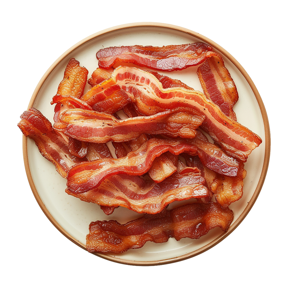 AI generated Fried bacon isolated on transparent background png