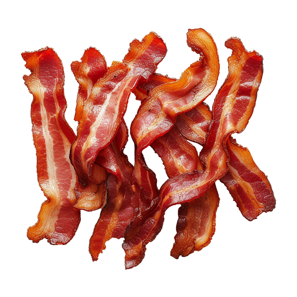 AI generated Fried bacon isolated on transparent background png