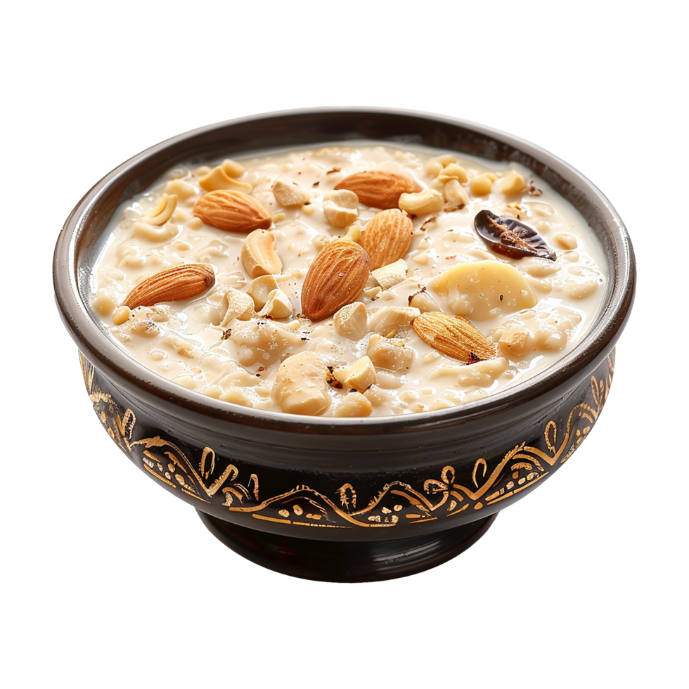 AI generated Tasty creamy kheer isolated on transparent background png