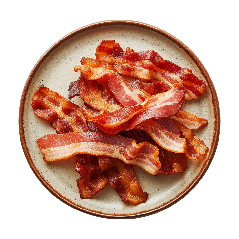 AI generated Fried bacon isolated on transparent background png