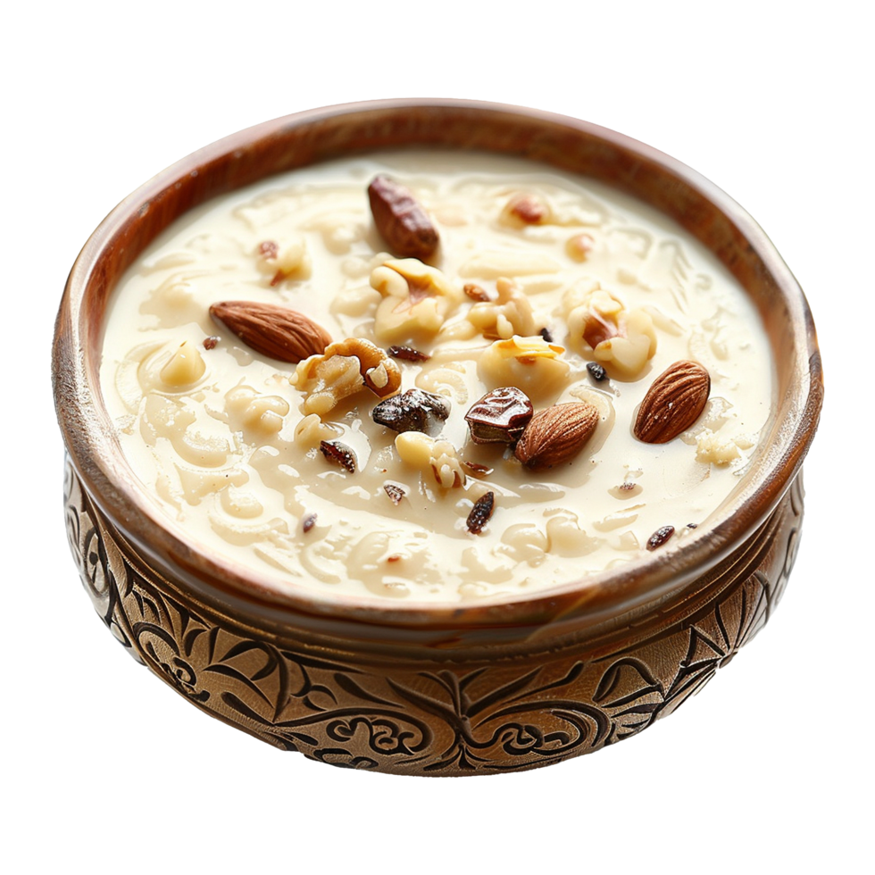 AI generated Tasty creamy kheer isolated on transparent background png