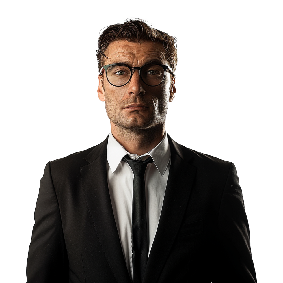 AI generated Man with glass isolated on transparent background png