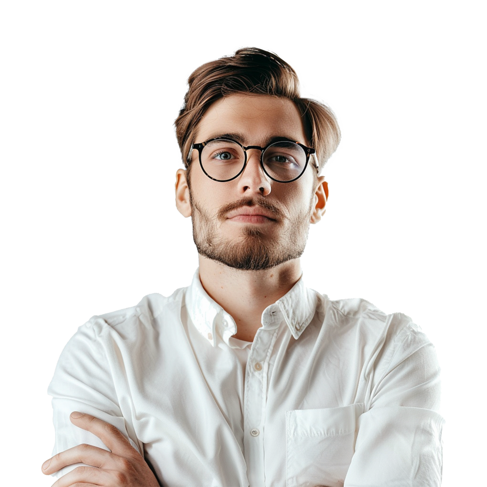AI generated Man with glass isolated on transparent background png
