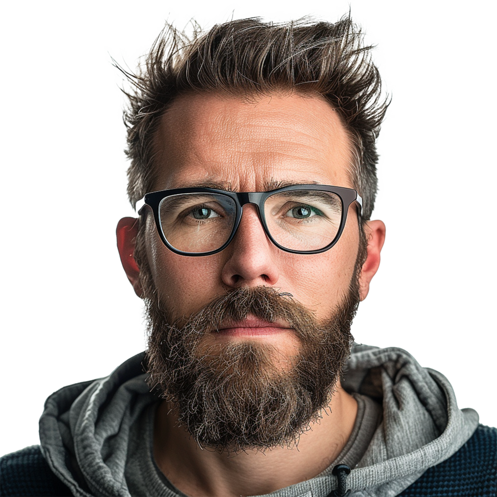 AI generated Man with glass isolated on transparent background png