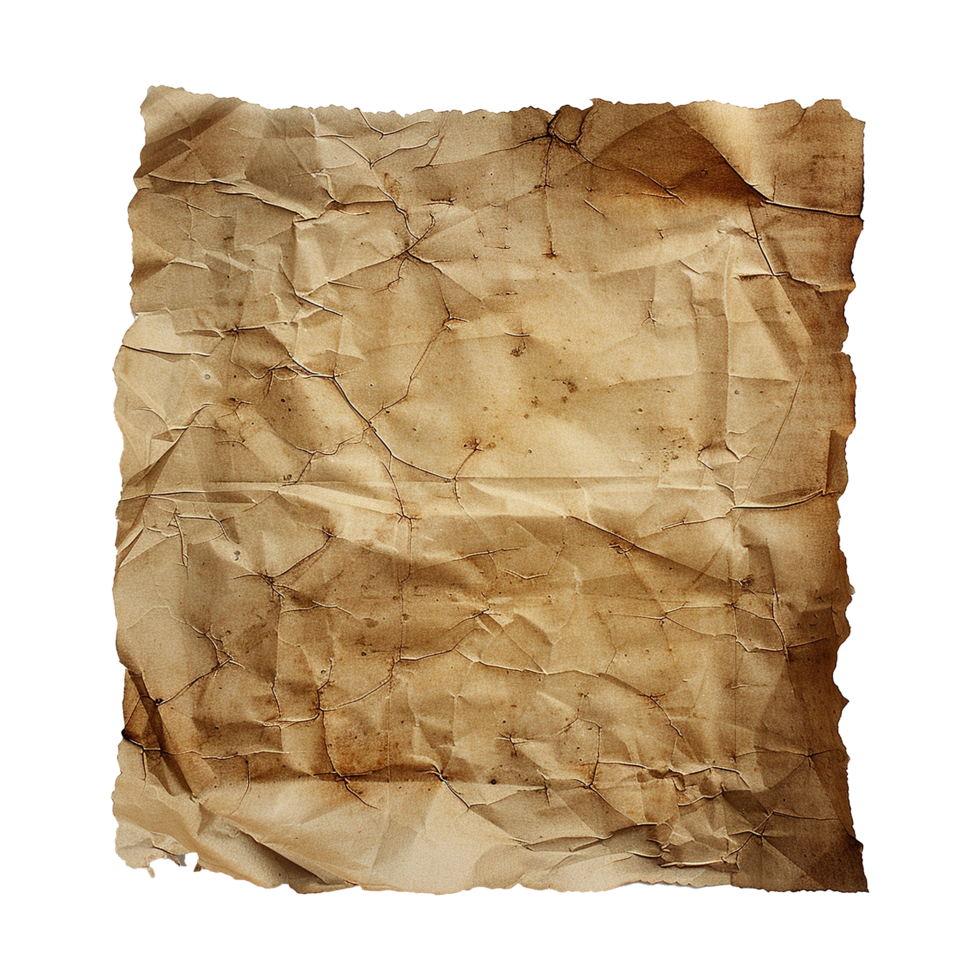 AI generated Old paper isolated on transparent background png