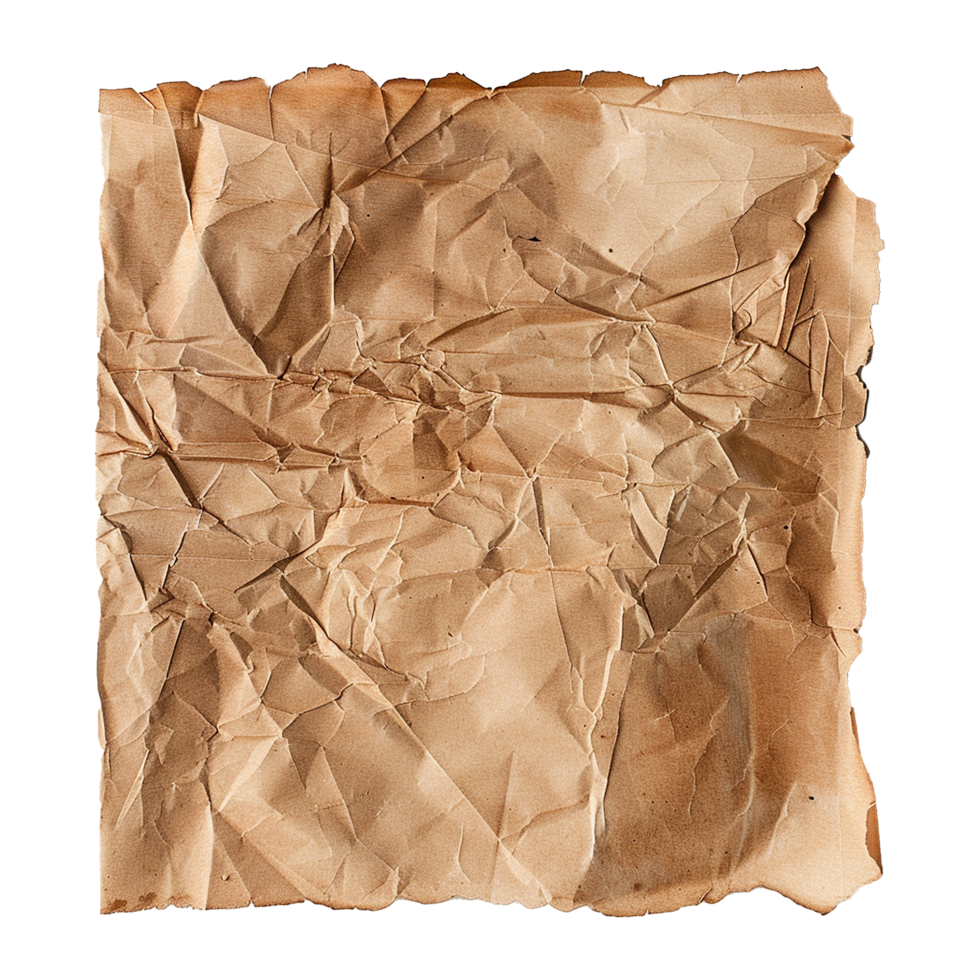 AI generated Old paper isolated on transparent background png