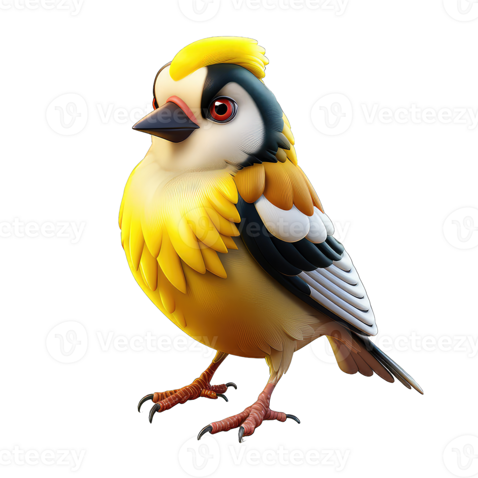 AI generated 3D Albatross cartoon character PNG white background