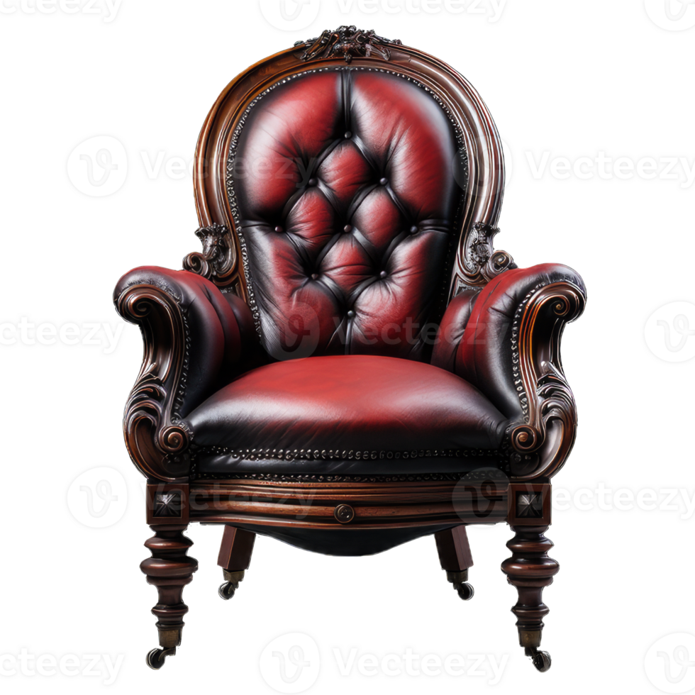 AI generated luxury classic antique chair on transparent Background png