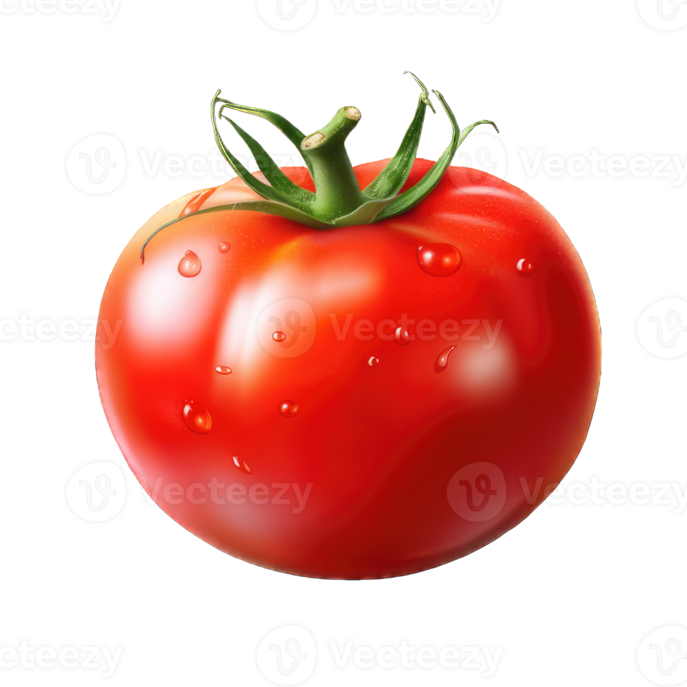 AI generated tomato Studio Shot Isolated on transparent Background, Food Photography, png