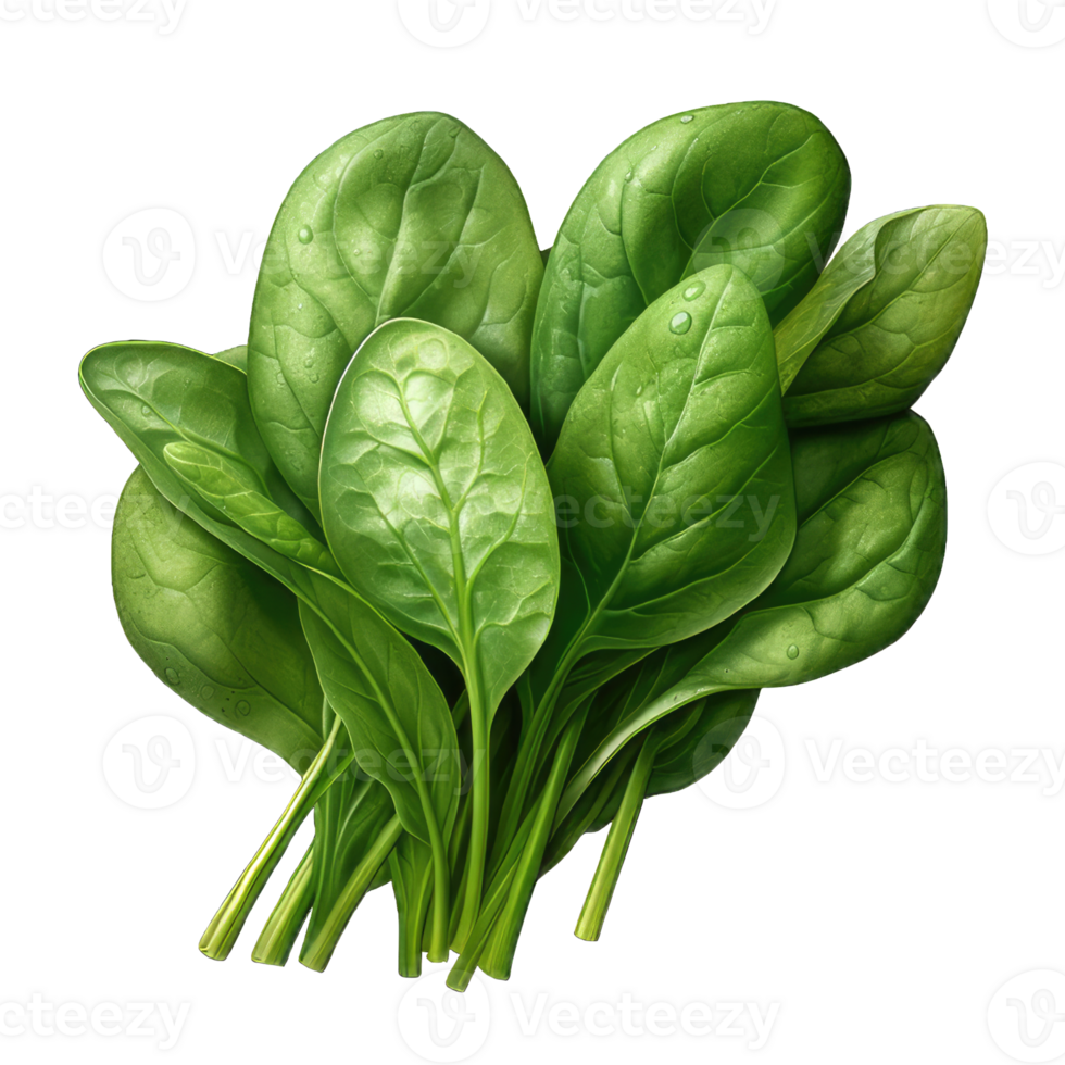 AI generated spinach Studio Shot Isolated on transparent Background, Food Photography, png