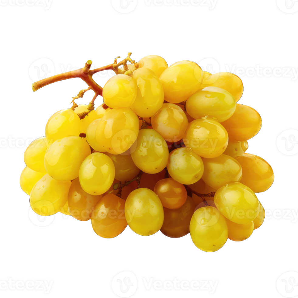 AI generated Bunch of purple grapes isolated on transparent and white background png