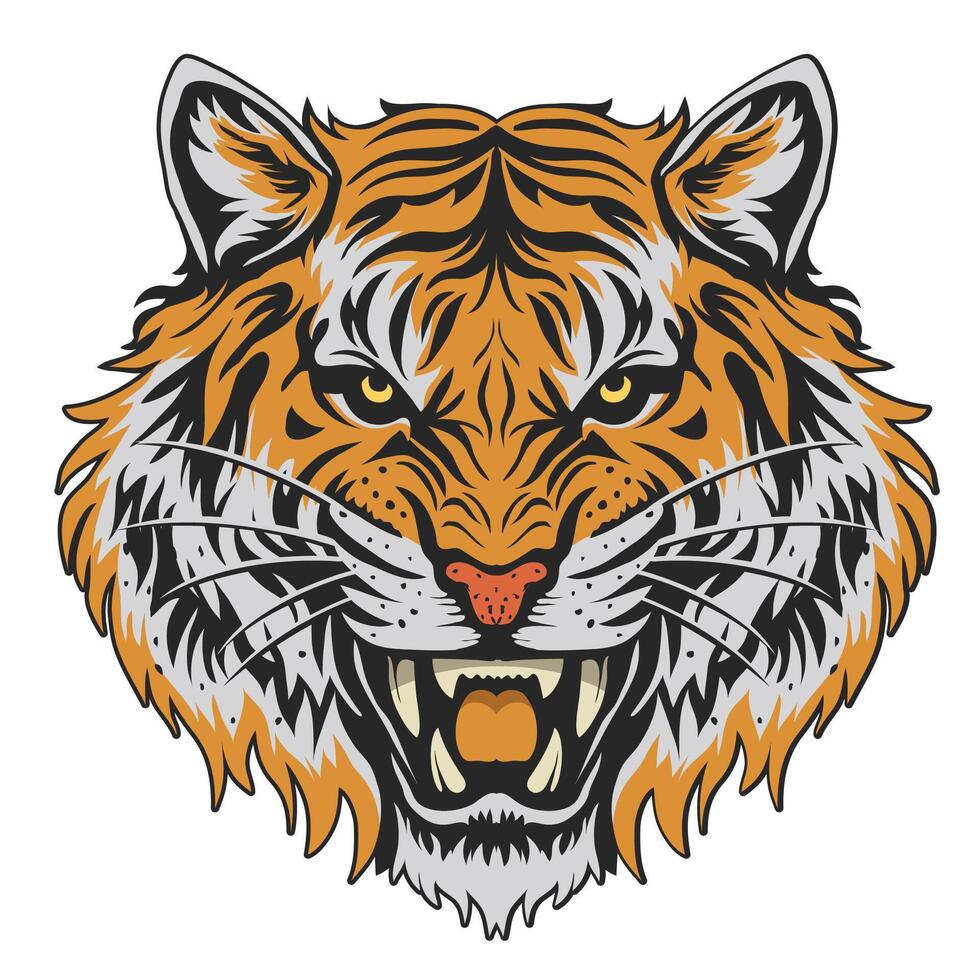 Tigre cabeza vector modelo