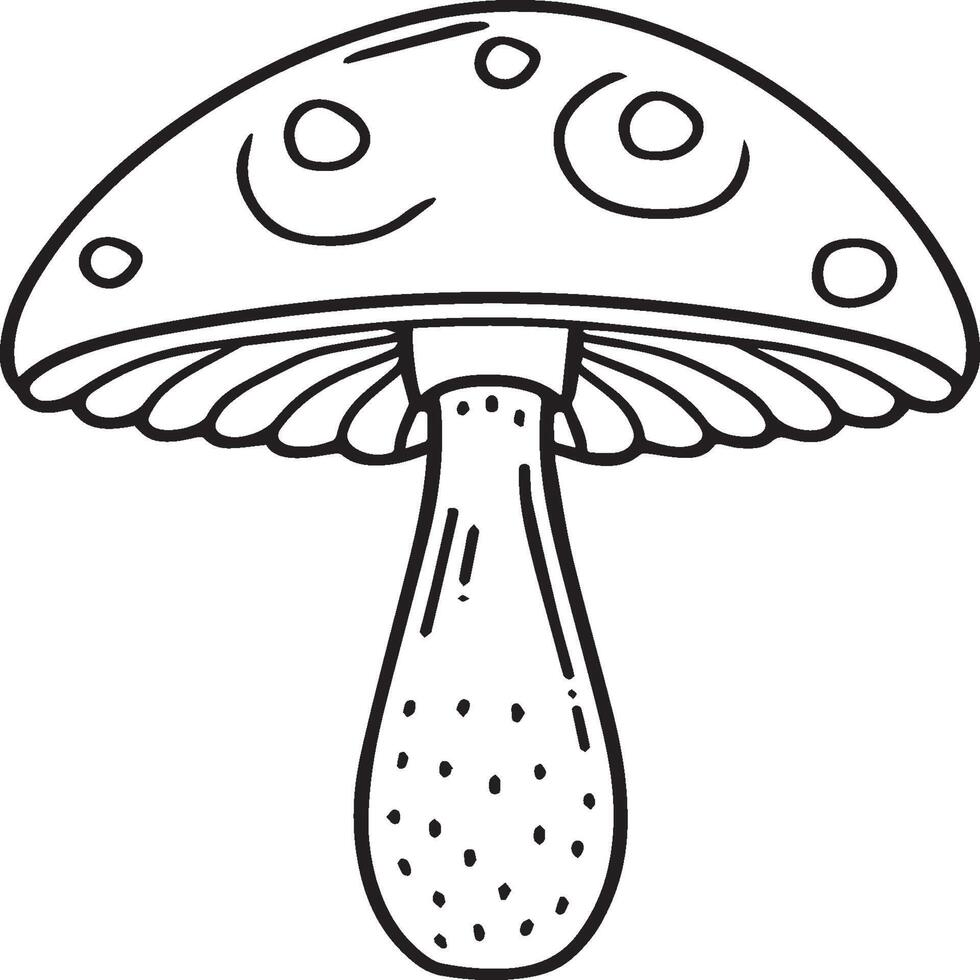 Mushroom coloring pages. Mushroom outline vector for coloring book