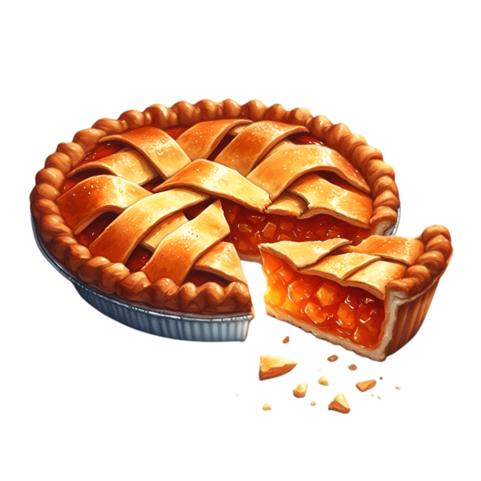 AI generated A delicious pie sits alone. png