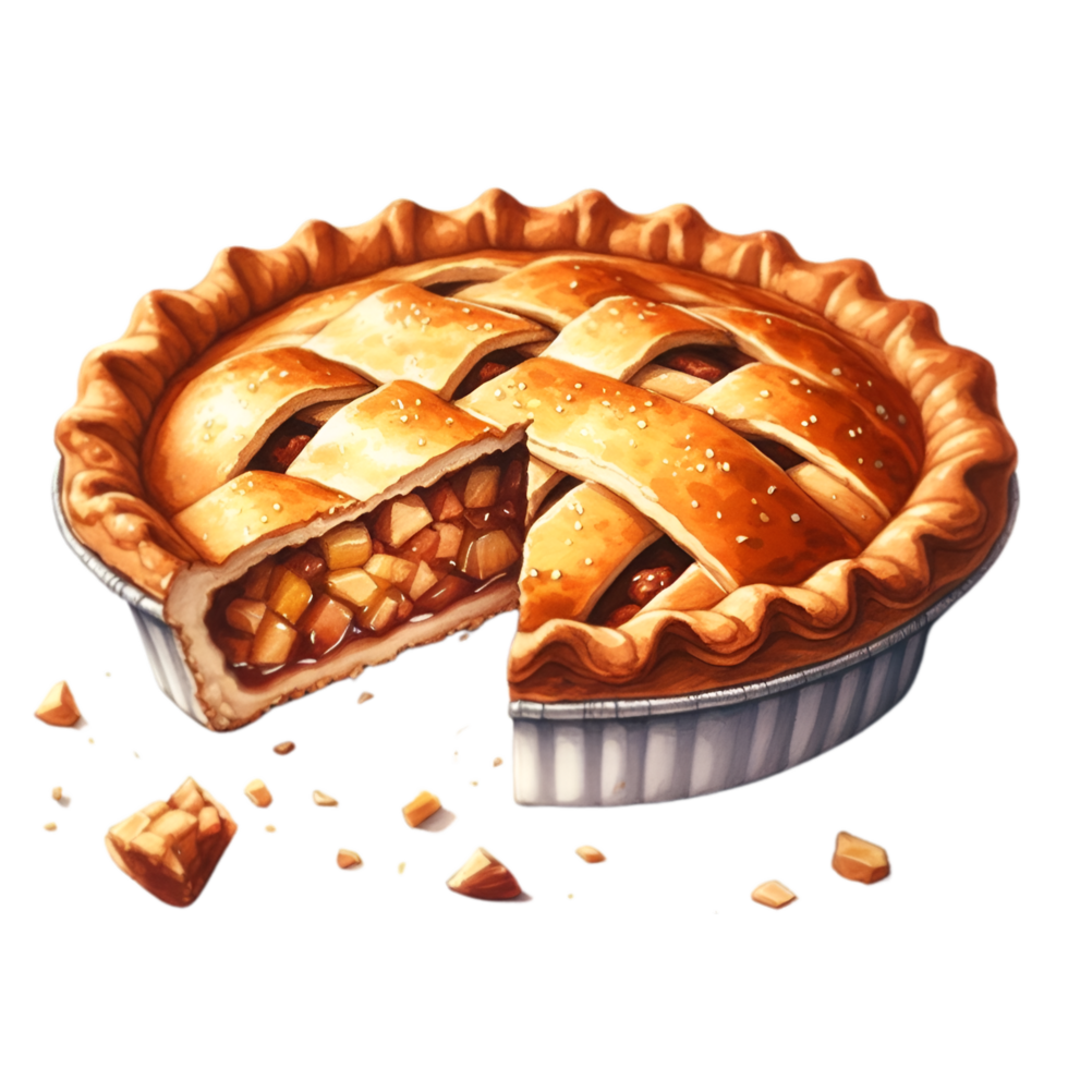 AI generated A delicious pie sits alone. png