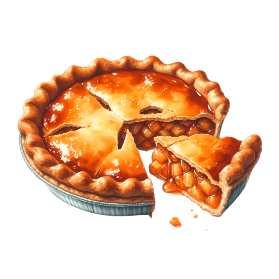AI generated A delicious pie sits alone. png