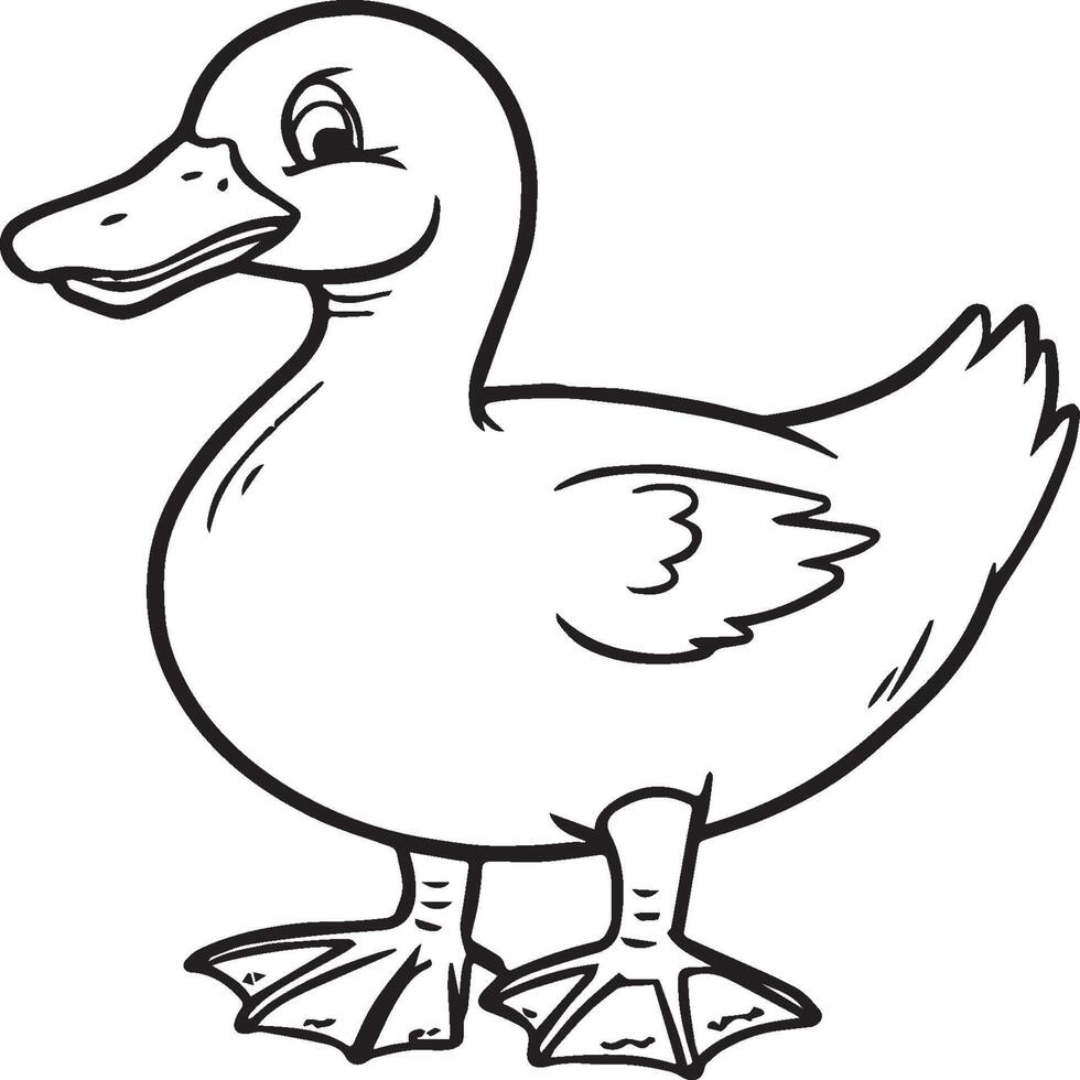 Duck coloring pages. Duck outline vector for coloring book