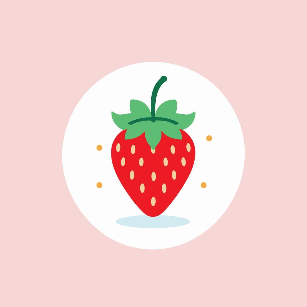 Strawberry minimalist clip art vector illustration