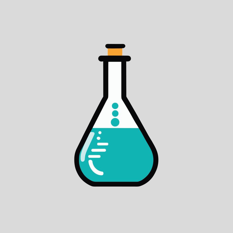 Lab flask chemical test tube scientific concept vector illustration