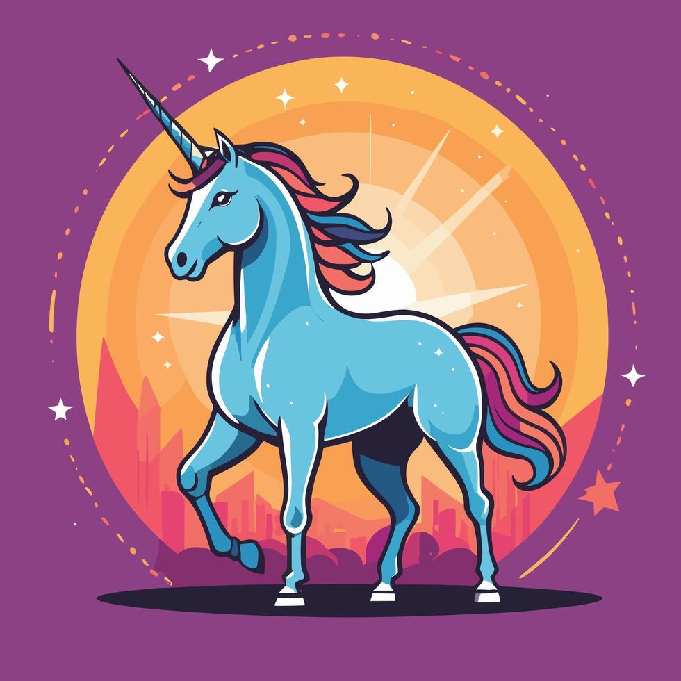 linda kawaii unicornio ilustración vistoso vector Arte para niños