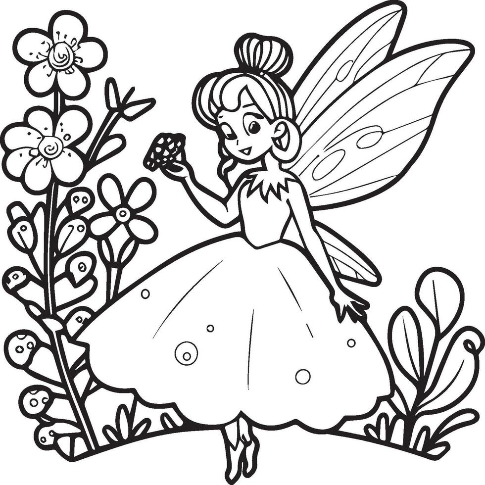 Fairies coloring pages for coloring book. Fairies outline vector