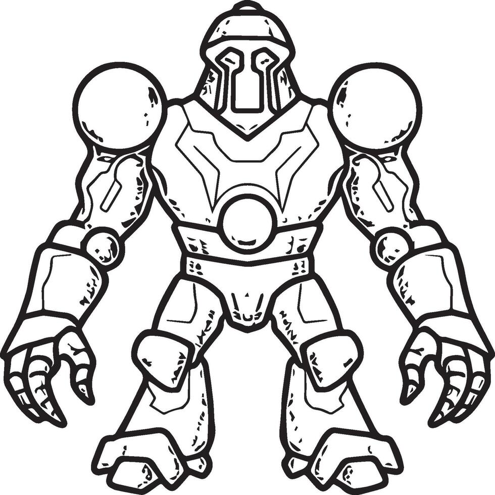Golem coloring pages. Monster rock coloring pages vector