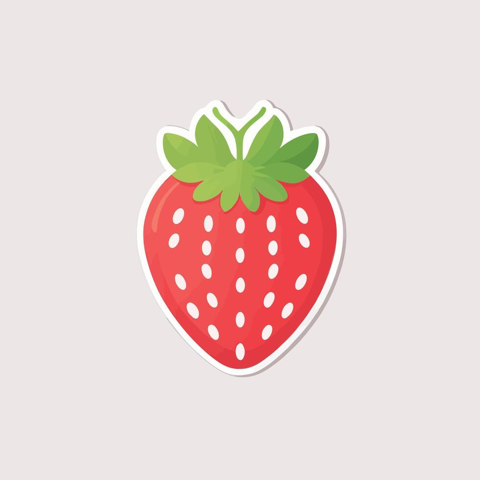Strawberry minimalist clip art vector illustration