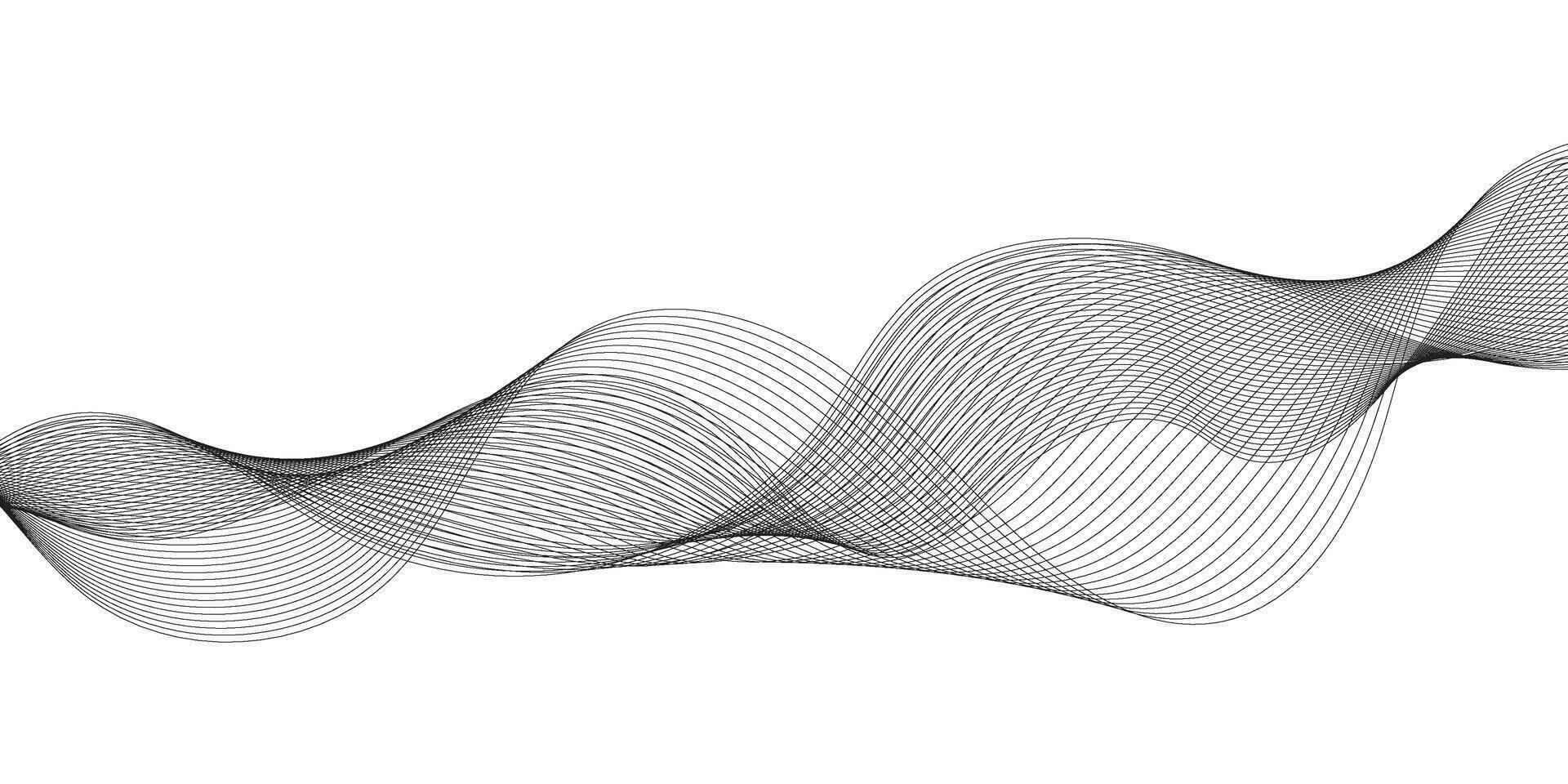 Background with wave design. Wave lines background. Black line on white background. Abstract wave line for banner, template, vector