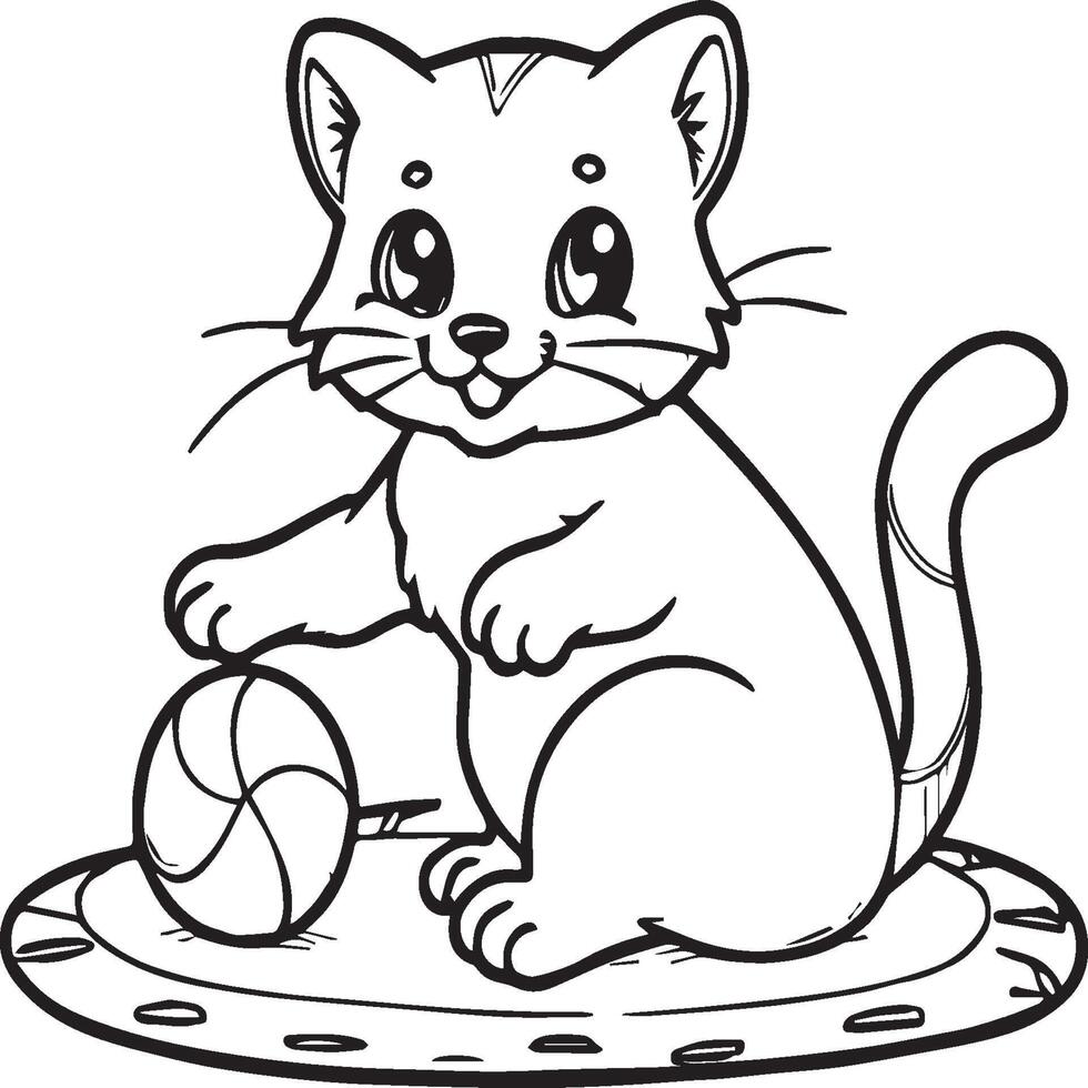 Cute cat coloring pages for coloring book. Cat outline vector