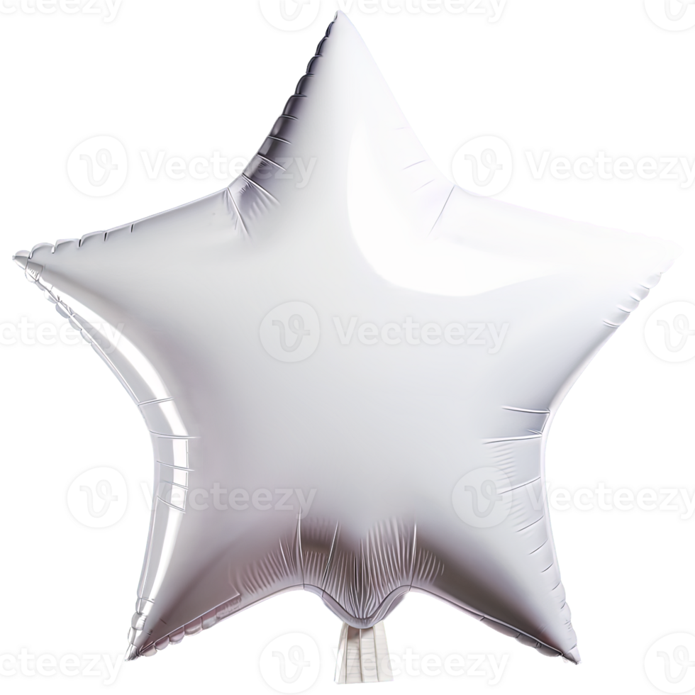 AI Generated Star-shaped balloon floats on transparent background. Captured during celebration for decorative purpose. png