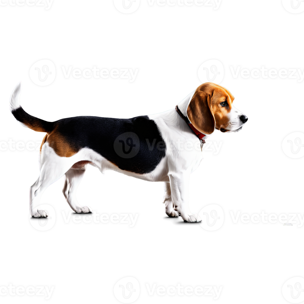 AI Generated Silhouette of Beagle Dog isolated on transparent background png