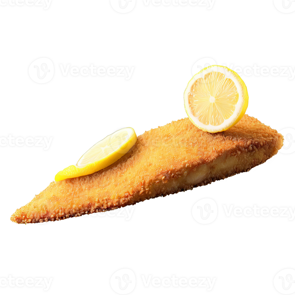 AI Generated catfish fillet, deep-fried with a cornmeal crust, , png