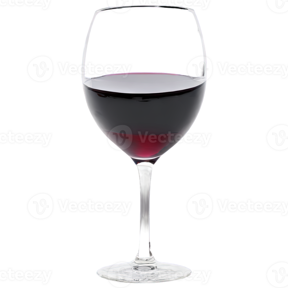 AI Generated Wine glass filled with red wine on transparent background. png