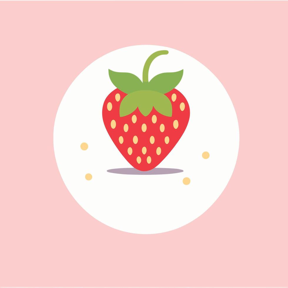 Strawberry minimalist clip art vector illustration