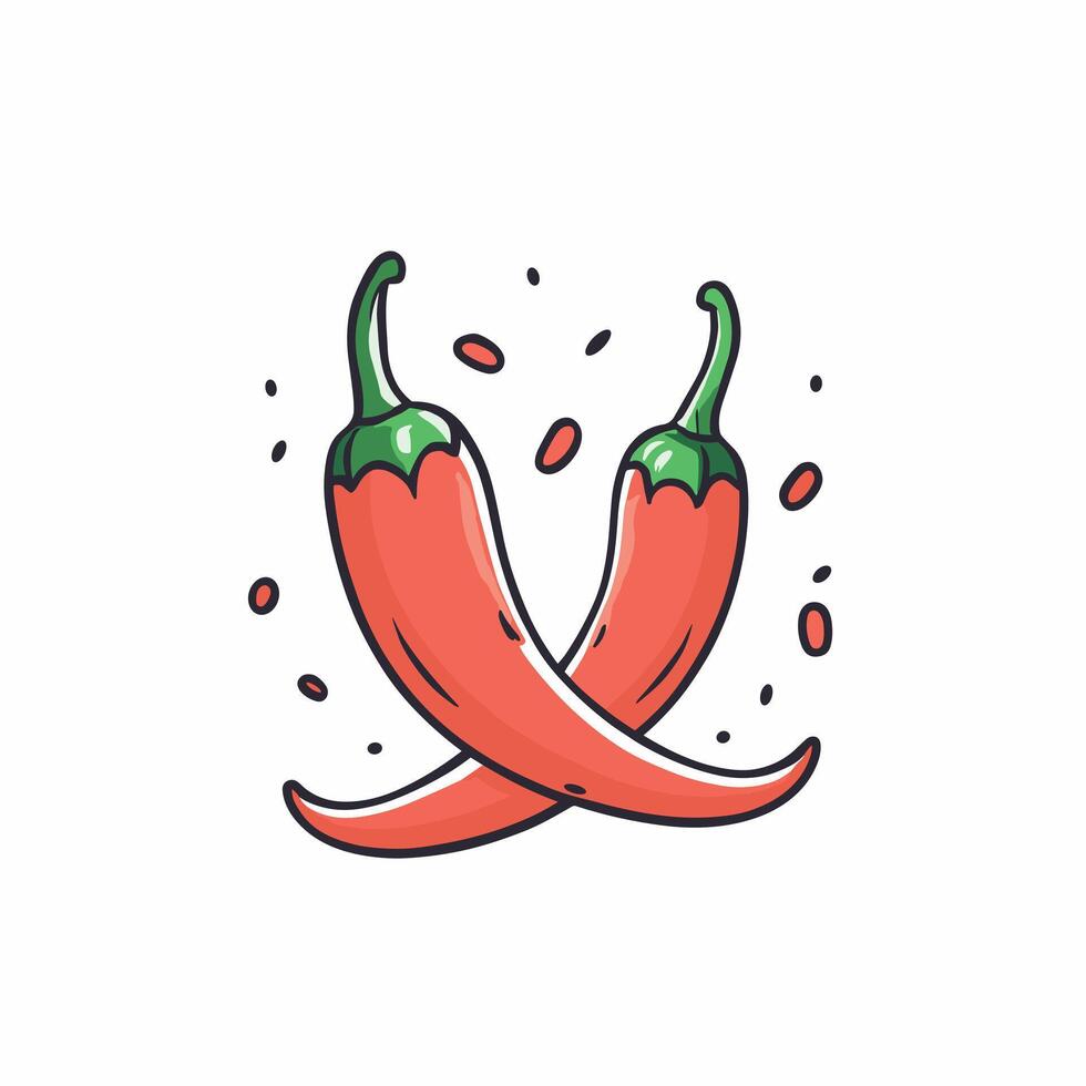 Red hot chilli pepper clip art illustration vector design