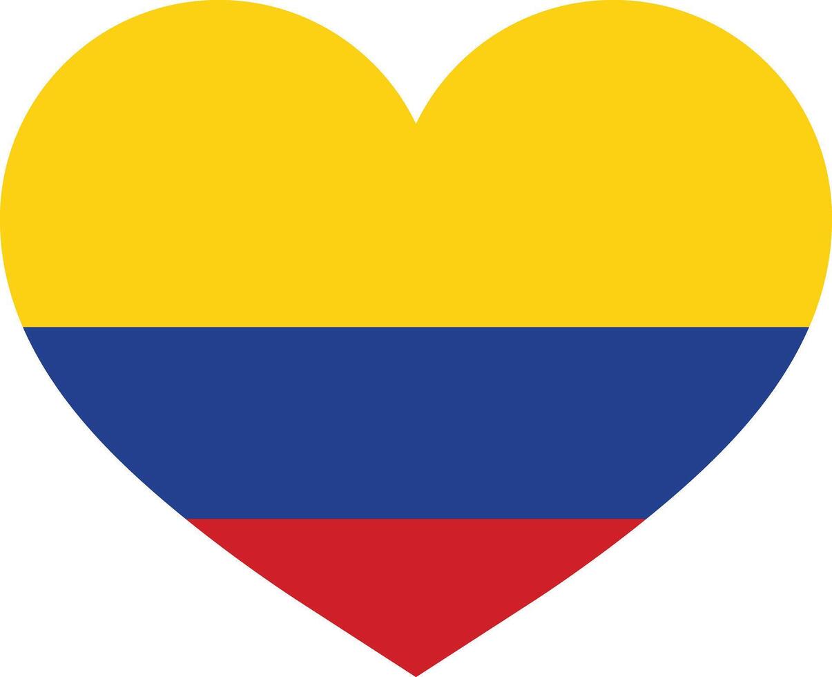 Colombia heart flag vector isolated on white background