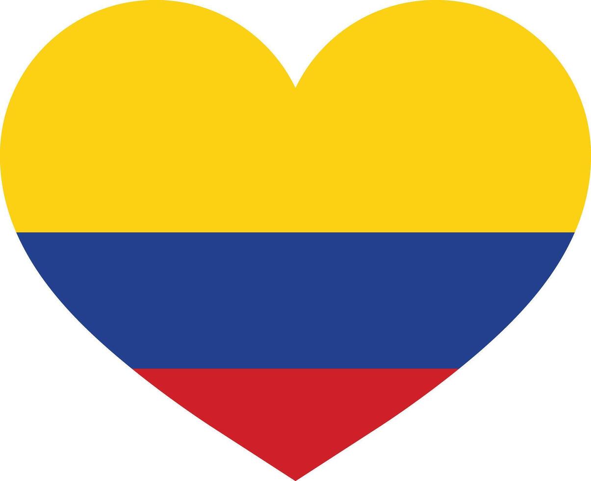 Colombia corazón bandera vector aislado en blanco antecedentes